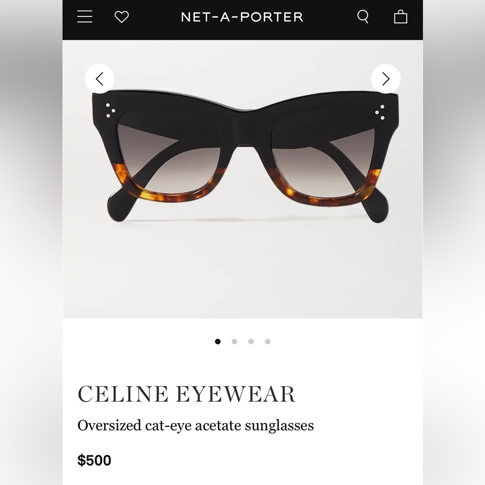 Celine Cat Eye Sunglasses CL4004IN Black/Tortoise